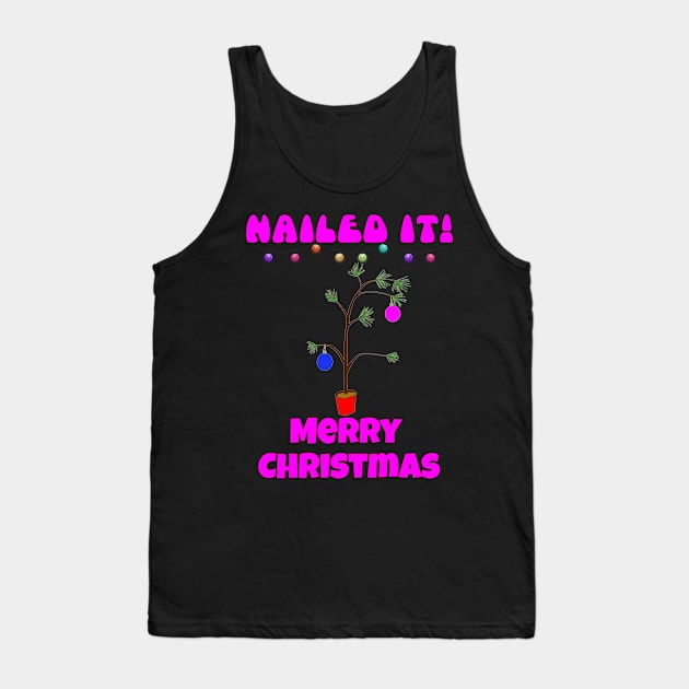 Ugly Christmas sweater - crap christmas tree, nailed it, family christmas T shirt, pjama Tank Top by DigillusionStudio